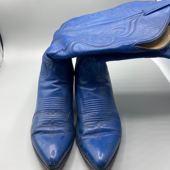 Vintage Rodeo Queen Tony Lama Royal Blue Cowgirl Boots size 7.5 - Picture 5 of 8